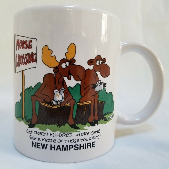 New Hampshire Moose Souvenir Coffee Mug Tea Cup - Picture 1 of 7